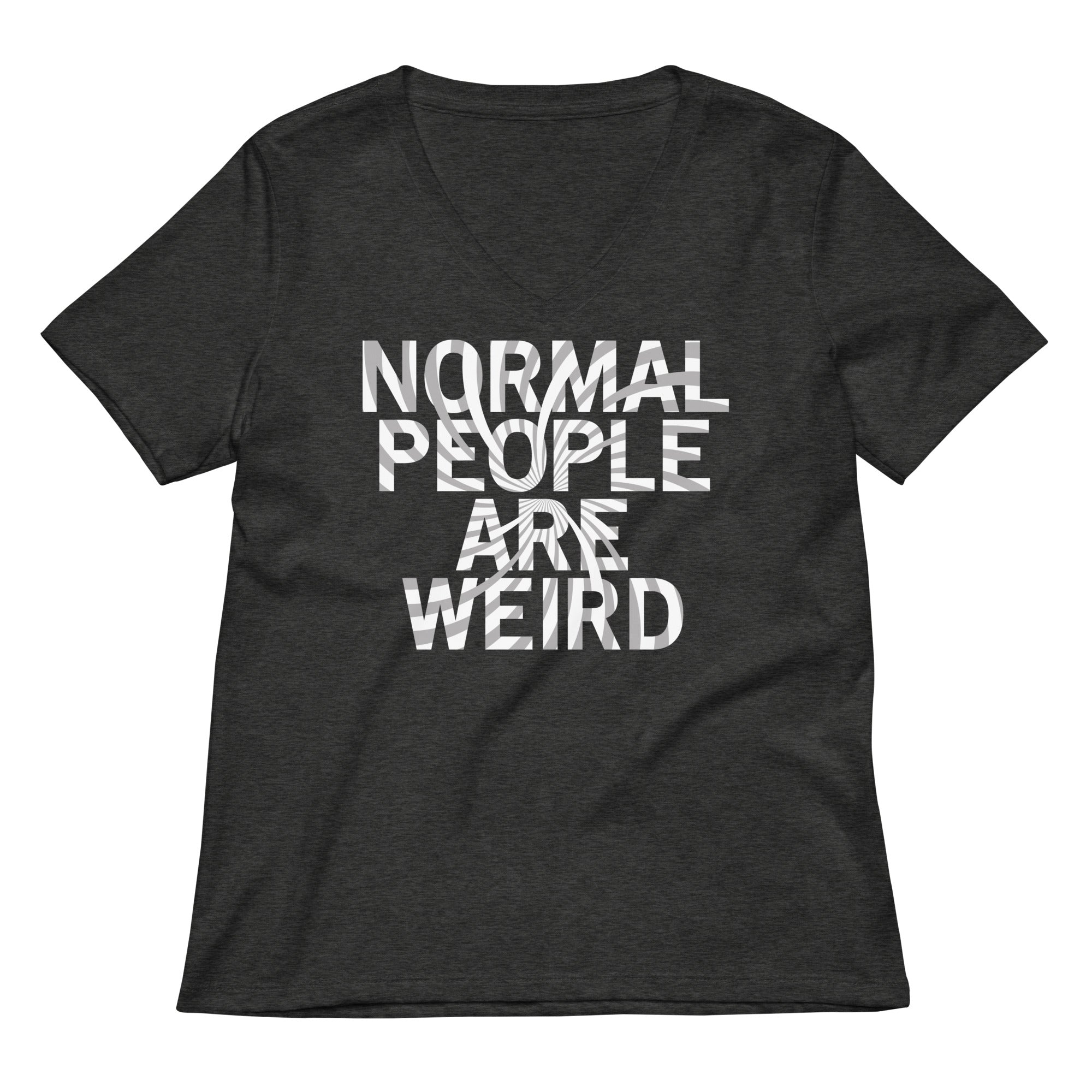 Normal People Are Weird Women's V-Neck Tee Hoodie, Sweatshirt | PureTeeCo.com (Image 3)