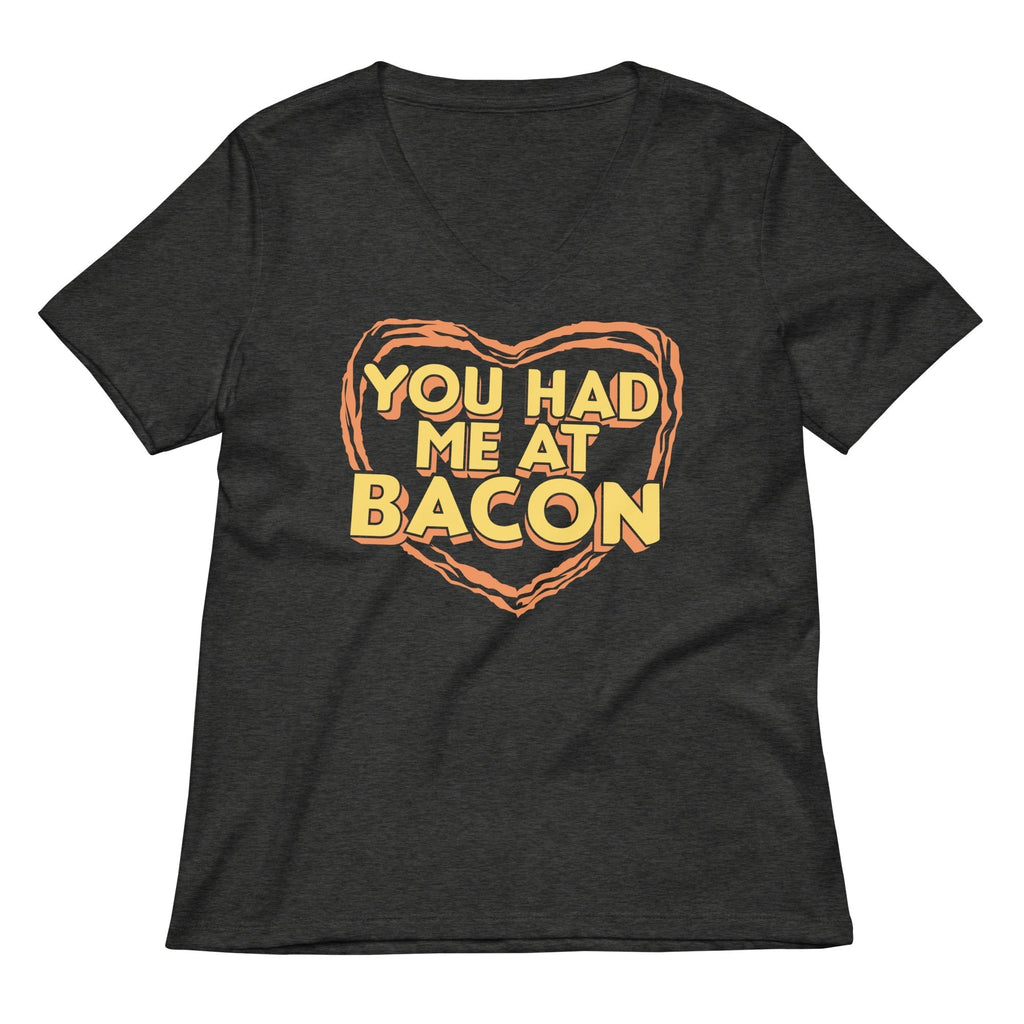 You Had Me At Bacon Women's V-Neck Tee Hoodie, Sweatshirt | PureTeeCo.com (Image 3)