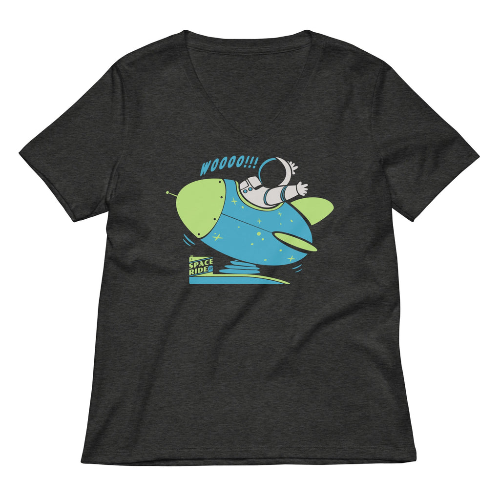 Space Ride Women's V-Neck Tee Hoodie, Sweatshirt | PureTeeCo.com (Image 3)