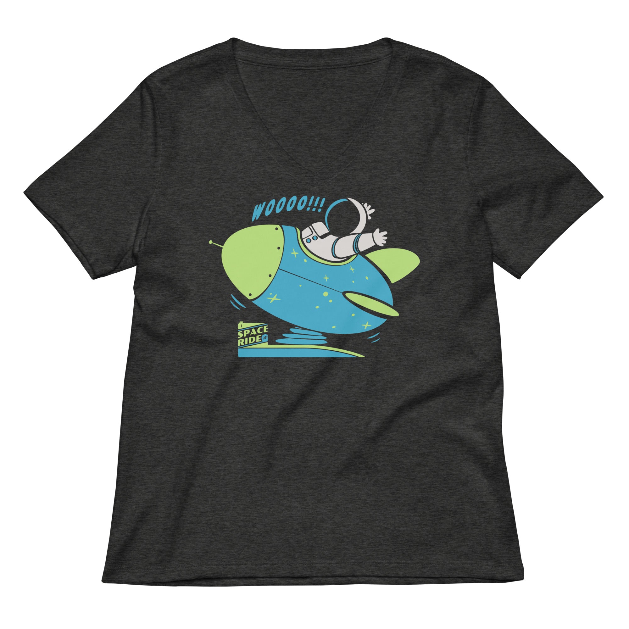 Space Ride Women's V-Neck Tee Hoodie, Sweatshirt | PureTeeCo.com (Image 3)