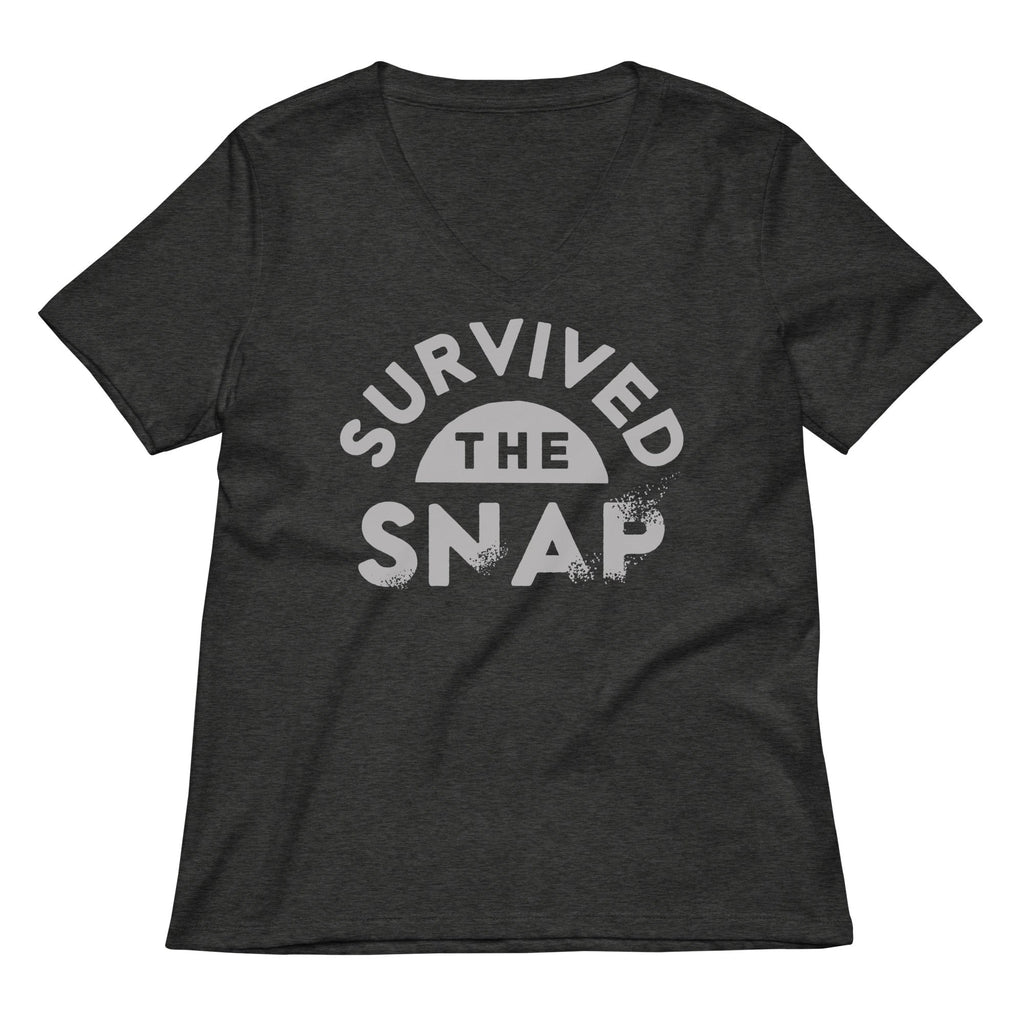 Survived The Snap Women's V-Neck Tee Hoodie, Sweatshirt | PureTeeCo.com (Image 2)