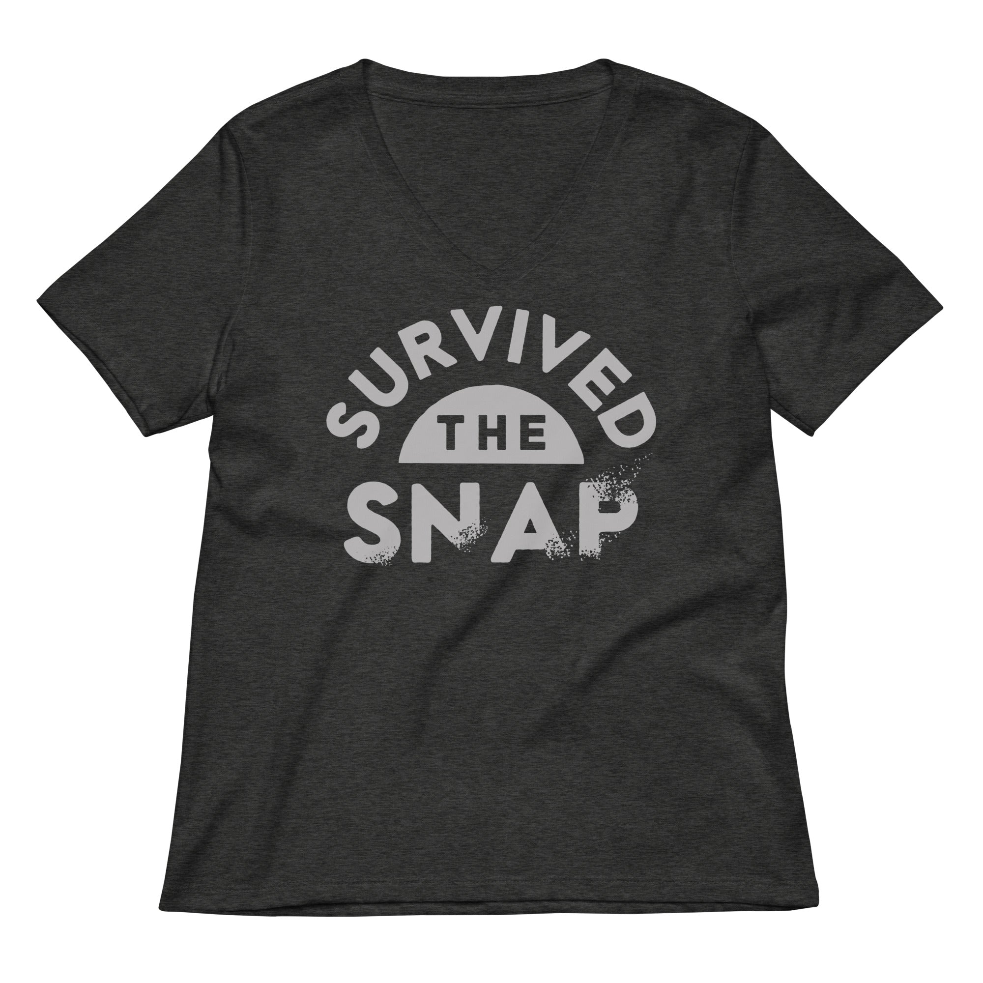 Survived The Snap Women's V-Neck Tee Hoodie, Sweatshirt | PureTeeCo.com (Image 2)