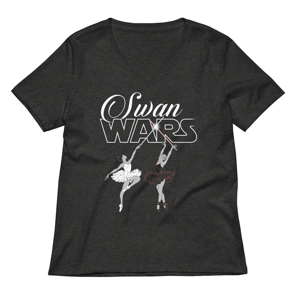 Swan Wars Women's V-Neck Tee Hoodie, Sweatshirt | PureTeeCo.com (Image 3)