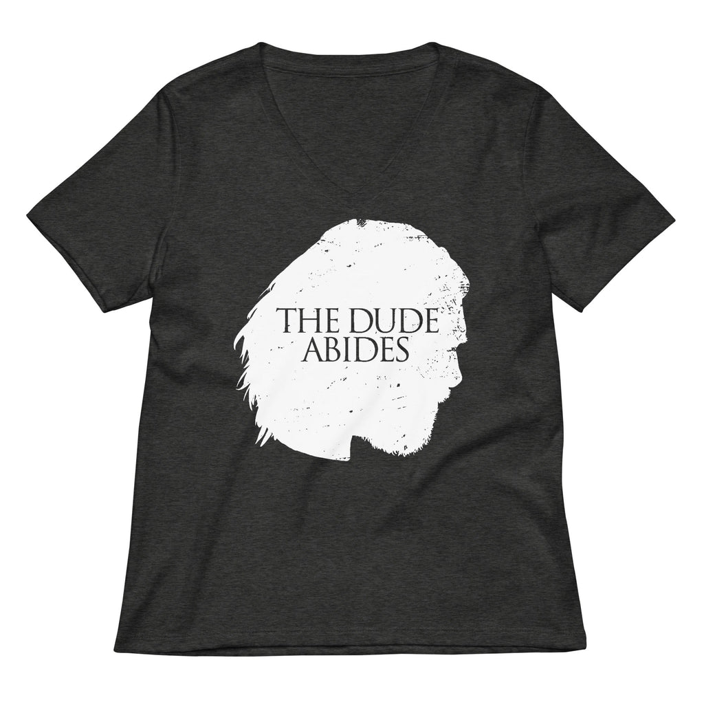 The Dude Abides Women's V-Neck Tee Hoodie, Sweatshirt | PureTeeCo.com (Image 3)
