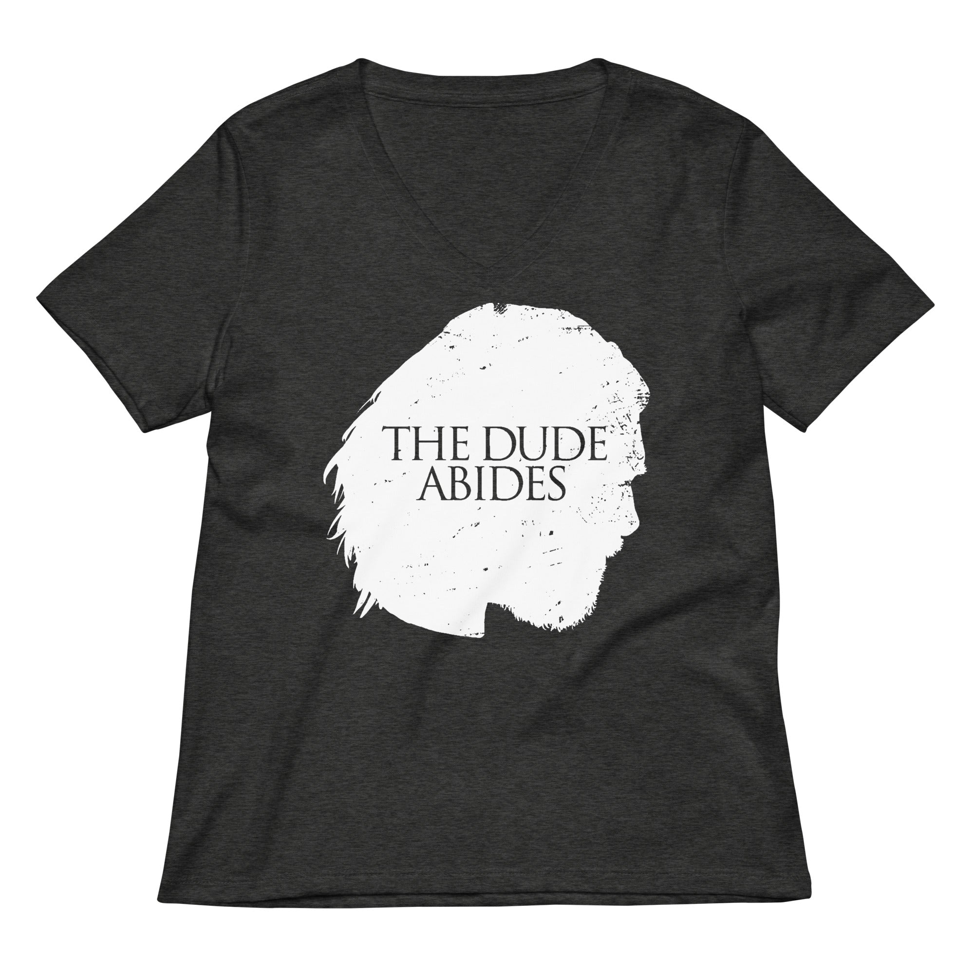 The Dude Abides Women's V-Neck Tee Hoodie, Sweatshirt | PureTeeCo.com (Image 3)