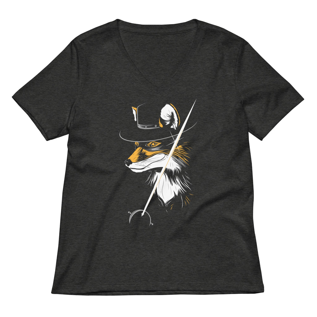 The Fox Women's V-Neck Tee Hoodie, Sweatshirt | PureTeeCo.com (Image 3)