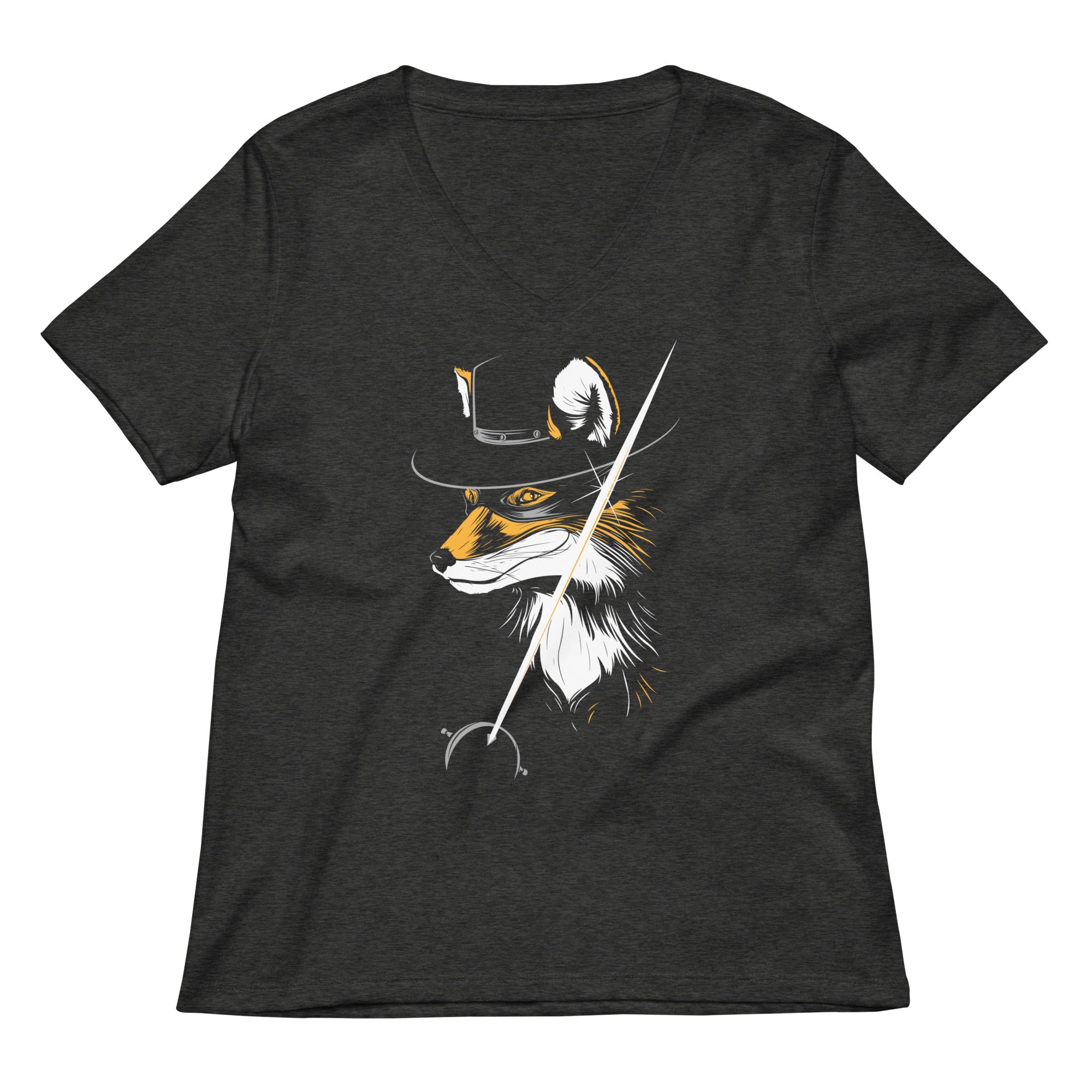 The Fox Women's V-Neck Tee Hoodie, Sweatshirt | PureTeeCo.com (Image 3)
