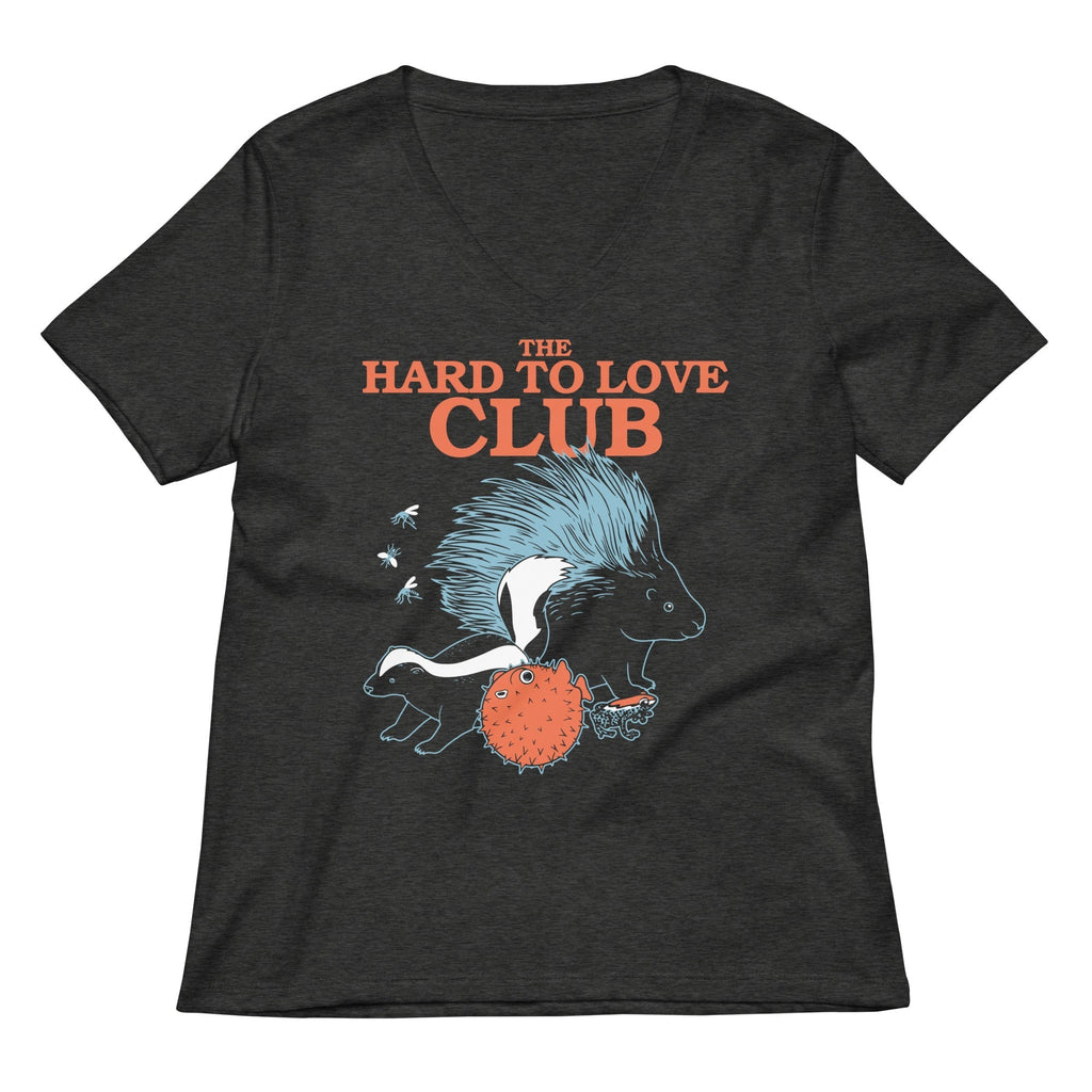The Hard To Love Club Women's V-Neck Tee Hoodie, Sweatshirt | PureTeeCo.com (Image 3)