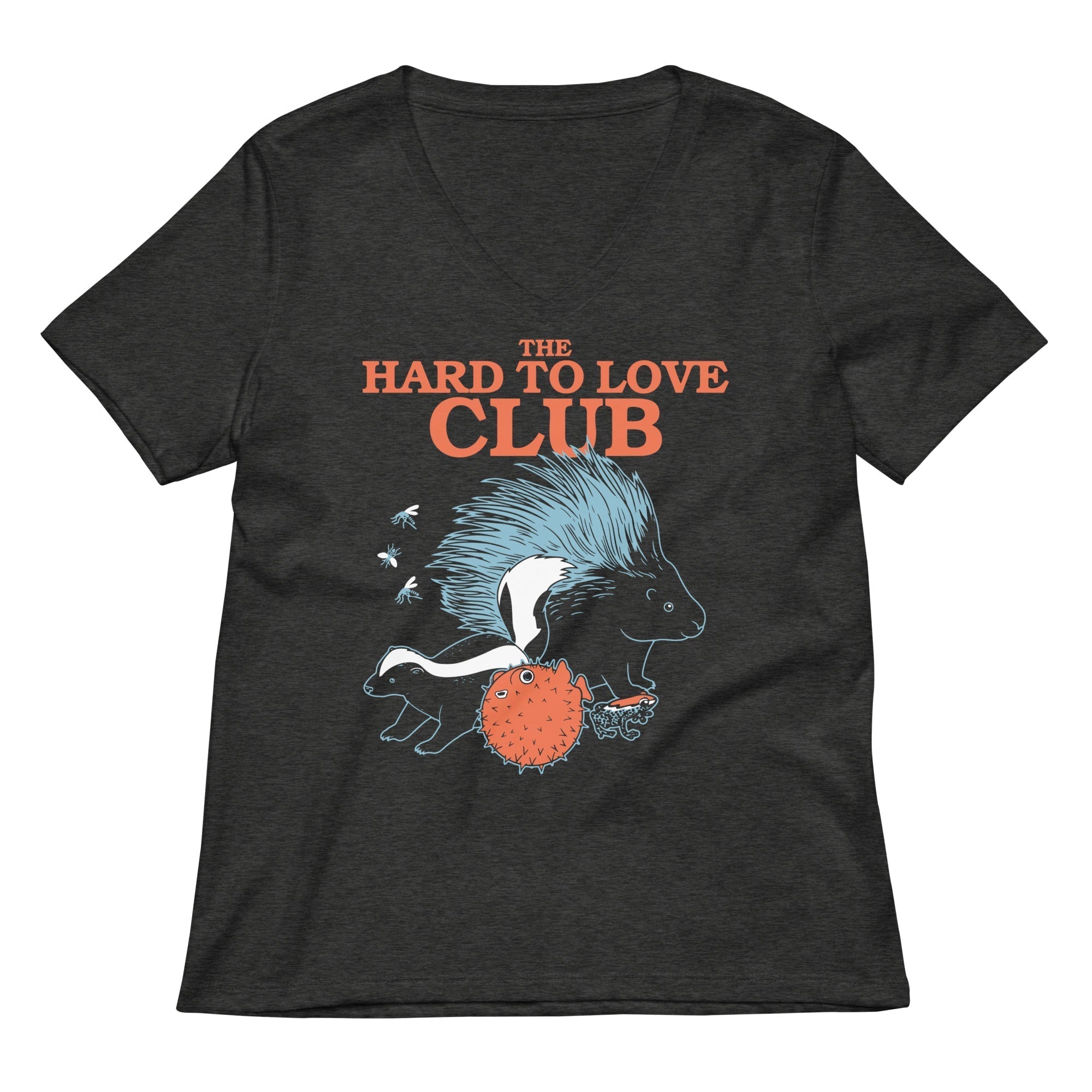 The Hard To Love Club Women's V-Neck Tee Hoodie, Sweatshirt | PureTeeCo.com (Image 3)
