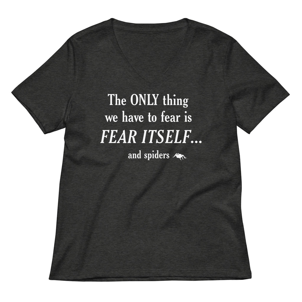 The Only Thing We Have To Fear Women's V-Neck Tee Hoodie, Sweatshirt | PureTeeCo.com (Image 3)