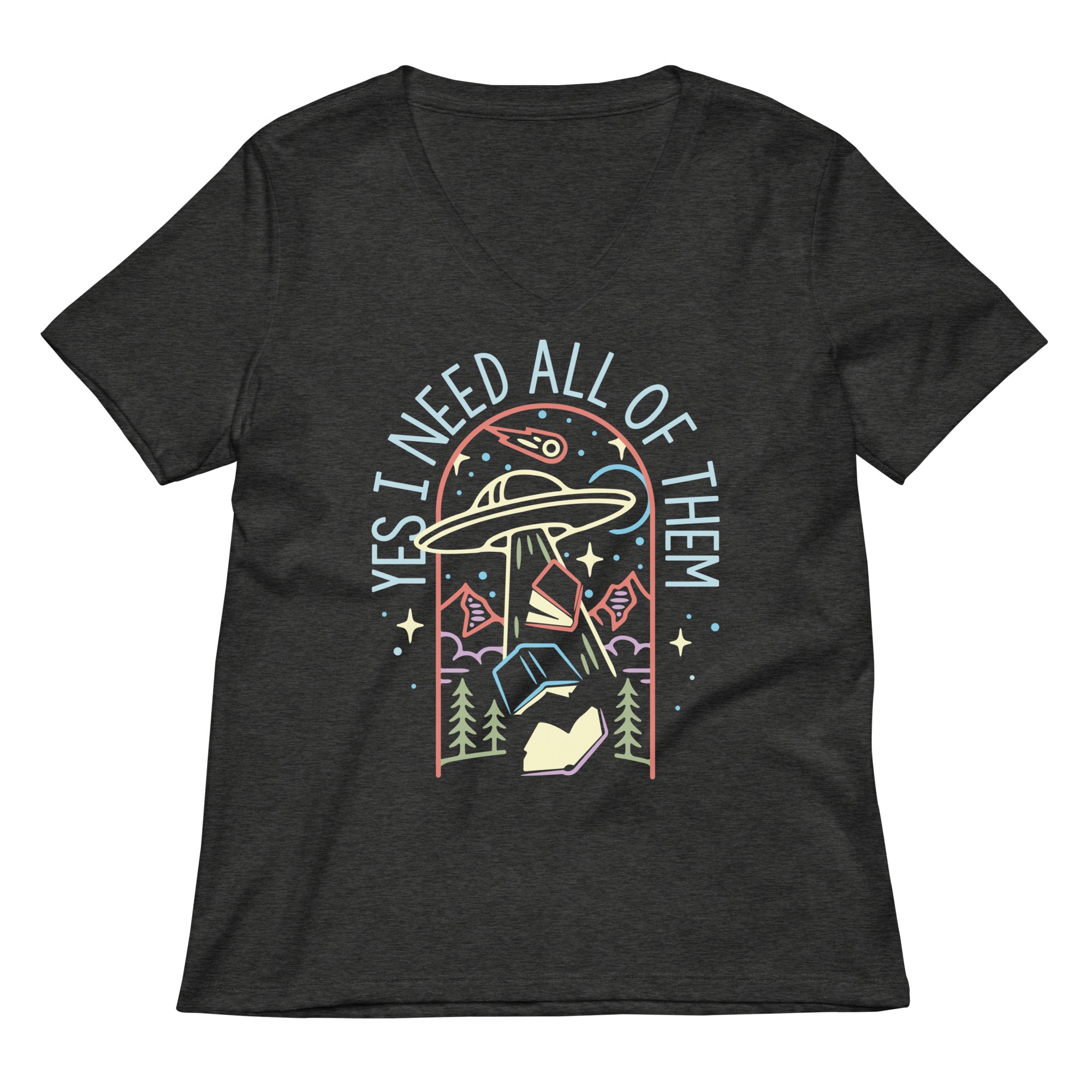 Yes I Need All Of Them Women's V-Neck Tee Hoodie, Sweatshirt | PureTeeCo.com (Image 1)