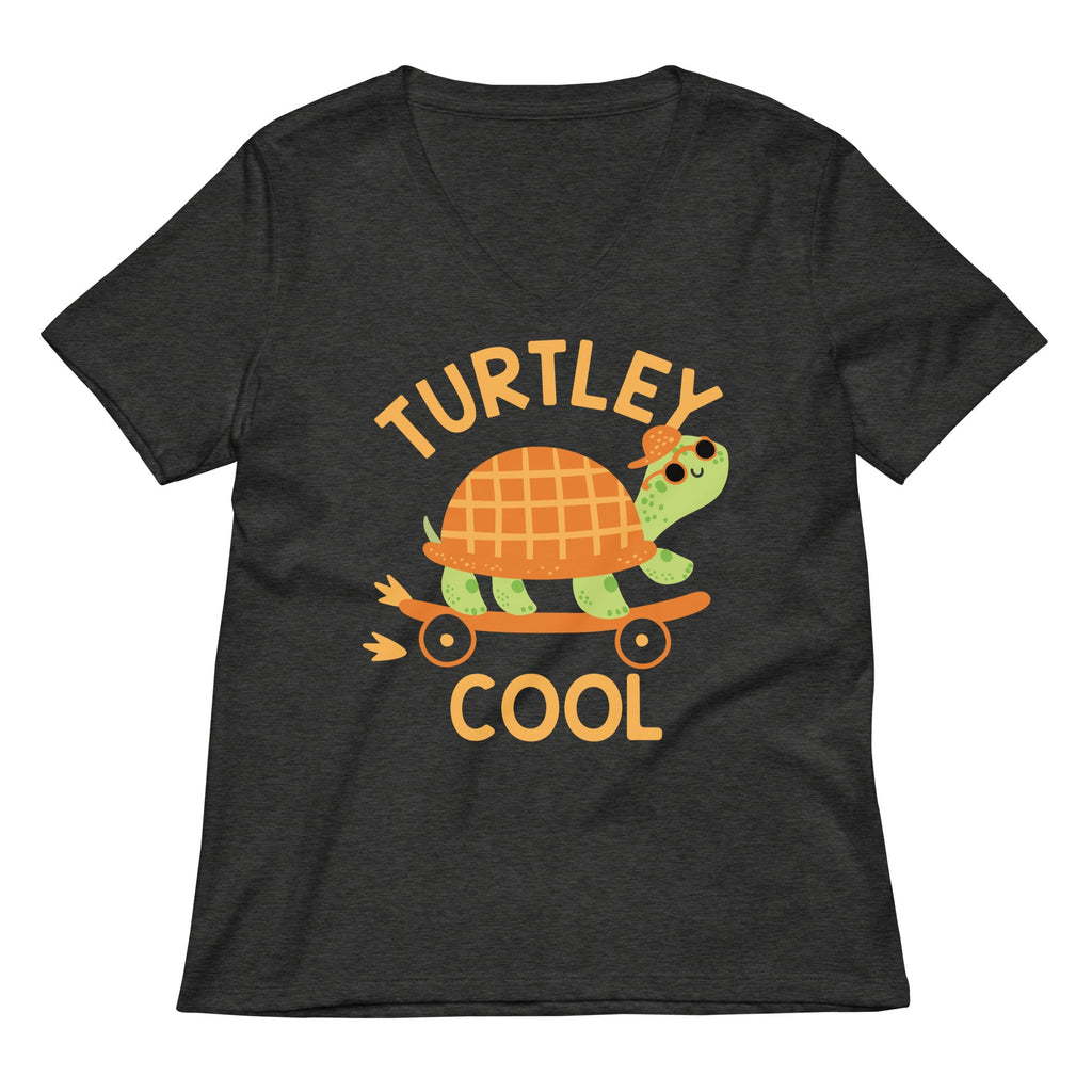 Turtley Cool Women's V-Neck Tee Hoodie, Sweatshirt | PureTeeCo.com (Image 3)