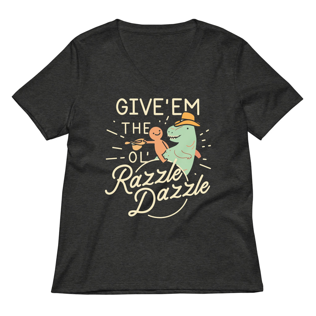 Give'em The Ol' Razzle Dazzle Women's V-Neck Tee Hoodie, Sweatshirt | PureTeeCo.com (Image 3)