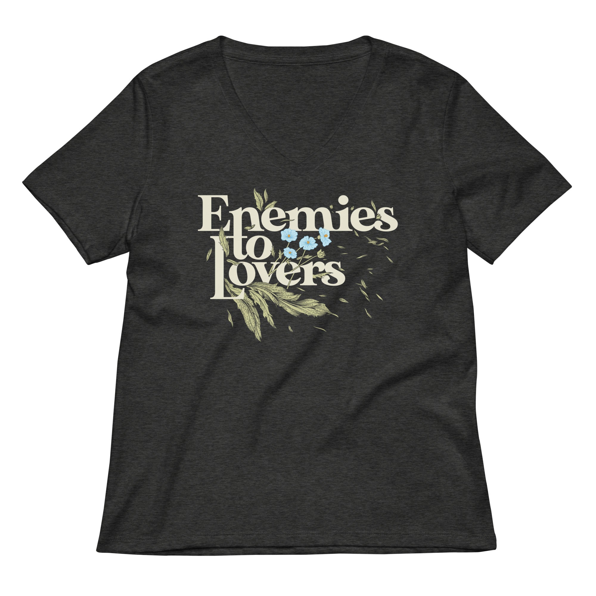 Enemies To Lovers Women's V-Neck Tee Hoodie, Sweatshirt | PureTeeCo.com (Image 1)