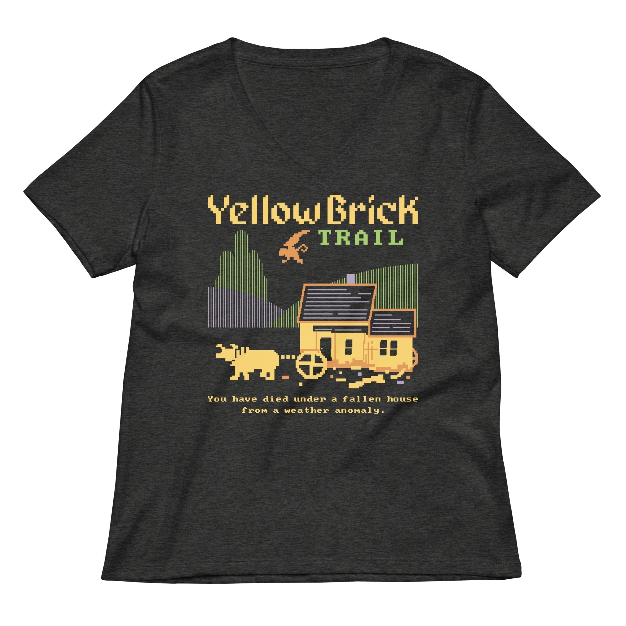 Yellow Brick Trail Women's V-Neck Tee Hoodie, Sweatshirt | PureTeeCo.com (Image 3)