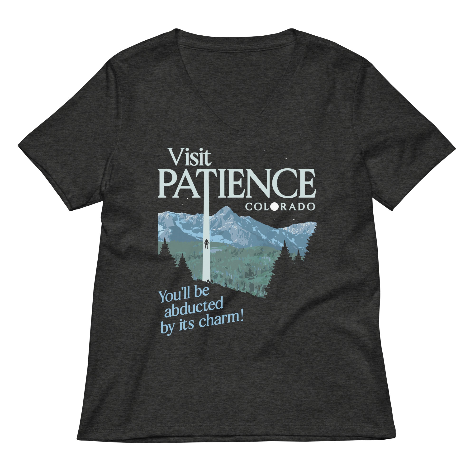 Visit Patience Colorado Women's V-Neck Tee Hoodie, Sweatshirt | PureTeeCo.com (Image 2)