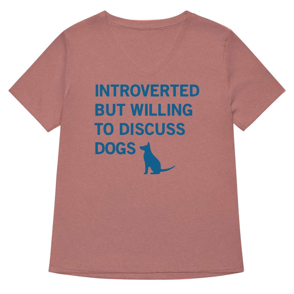 Introverted But Willing To Discuss Dogs Women's V-Neck Tee Hoodie, Sweatshirt | PureTeeCo.com (Image 4)