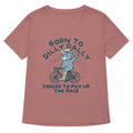 Born To Dilly Dally Forced To Pick Up The Pace Women's V-Neck Tee Hoodie, Sweatshirt | PureTeeCo.com (Image 1)