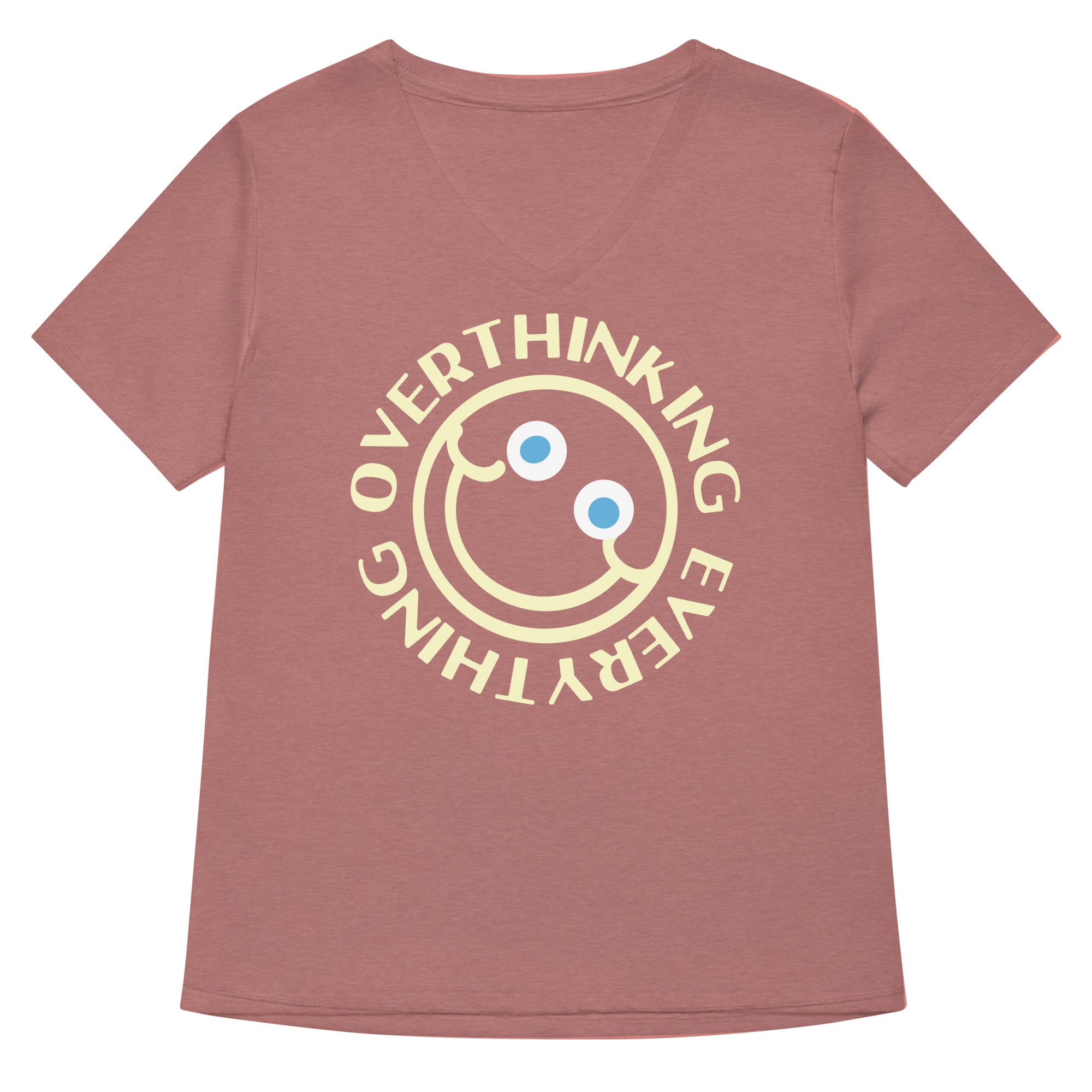 Overthinking Everything Women's V-Neck Tee Hoodie, Sweatshirt | PureTeeCo.com (Image 5)