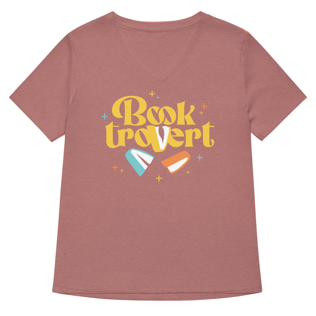 Booktrovert Women's V-Neck Tee Hoodie, Sweatshirt | PureTeeCo.com (Image 1)