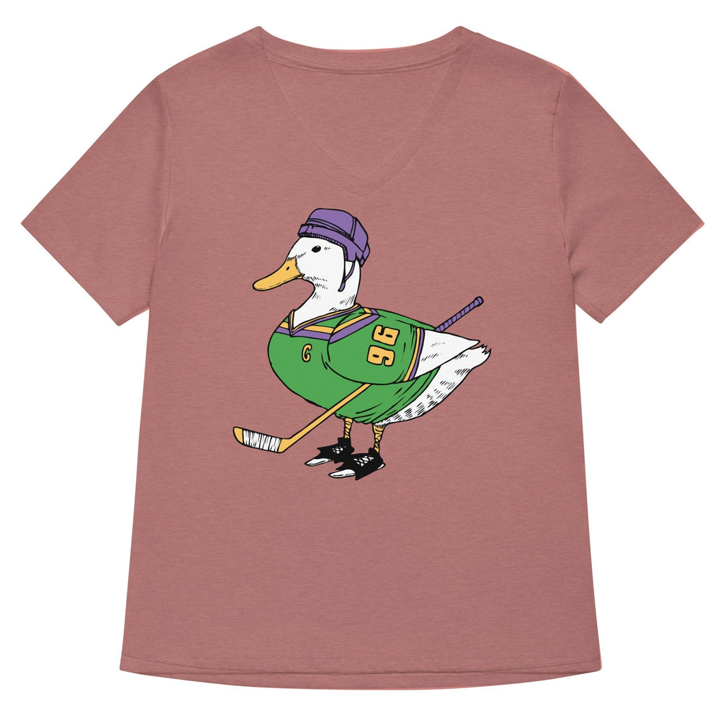 Mighty Duck Women's V-Neck Tee Hoodie, Sweatshirt | PureTeeCo.com (Image 5)