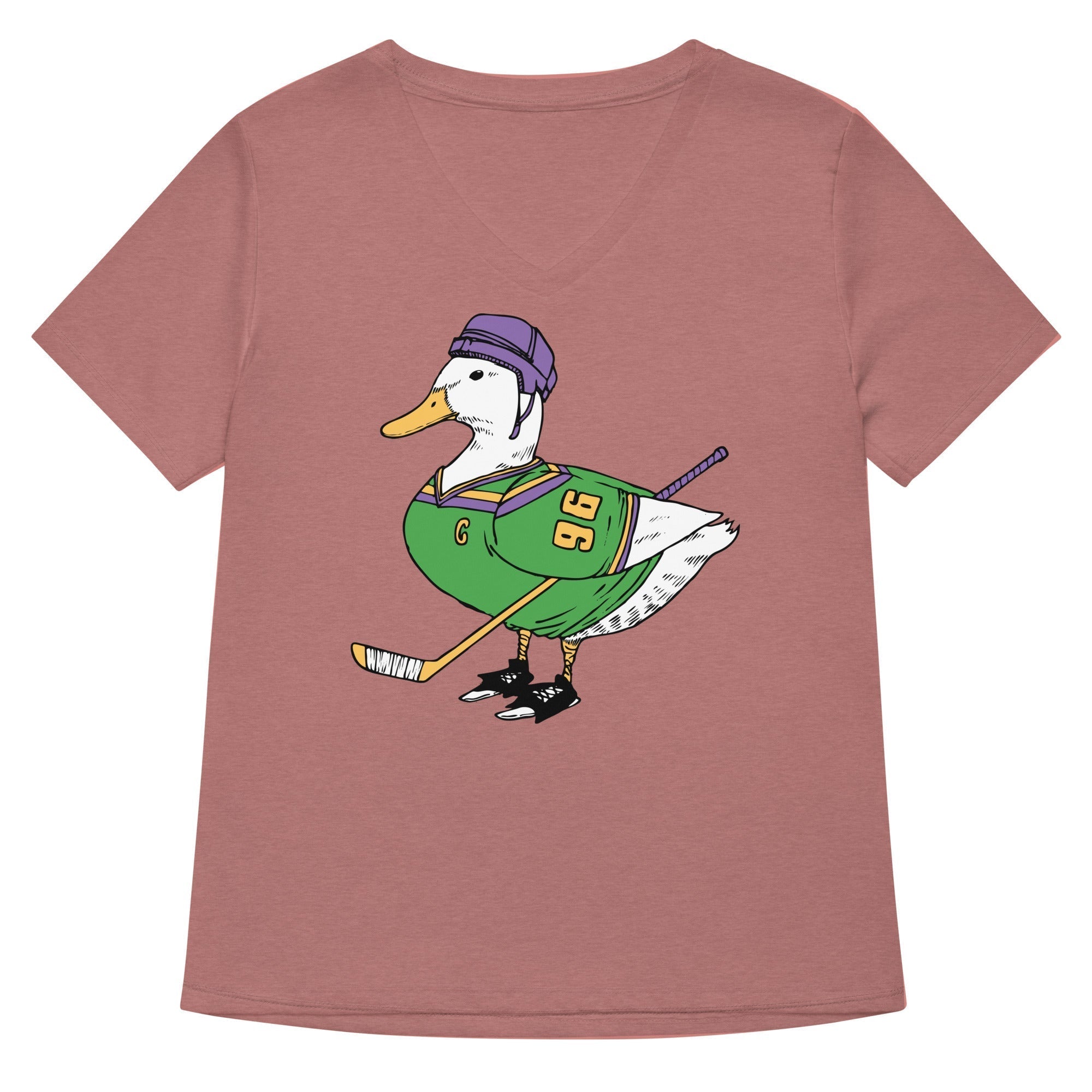 Mighty Duck Women's V-Neck Tee Hoodie, Sweatshirt | PureTeeCo.com (Image 5)
