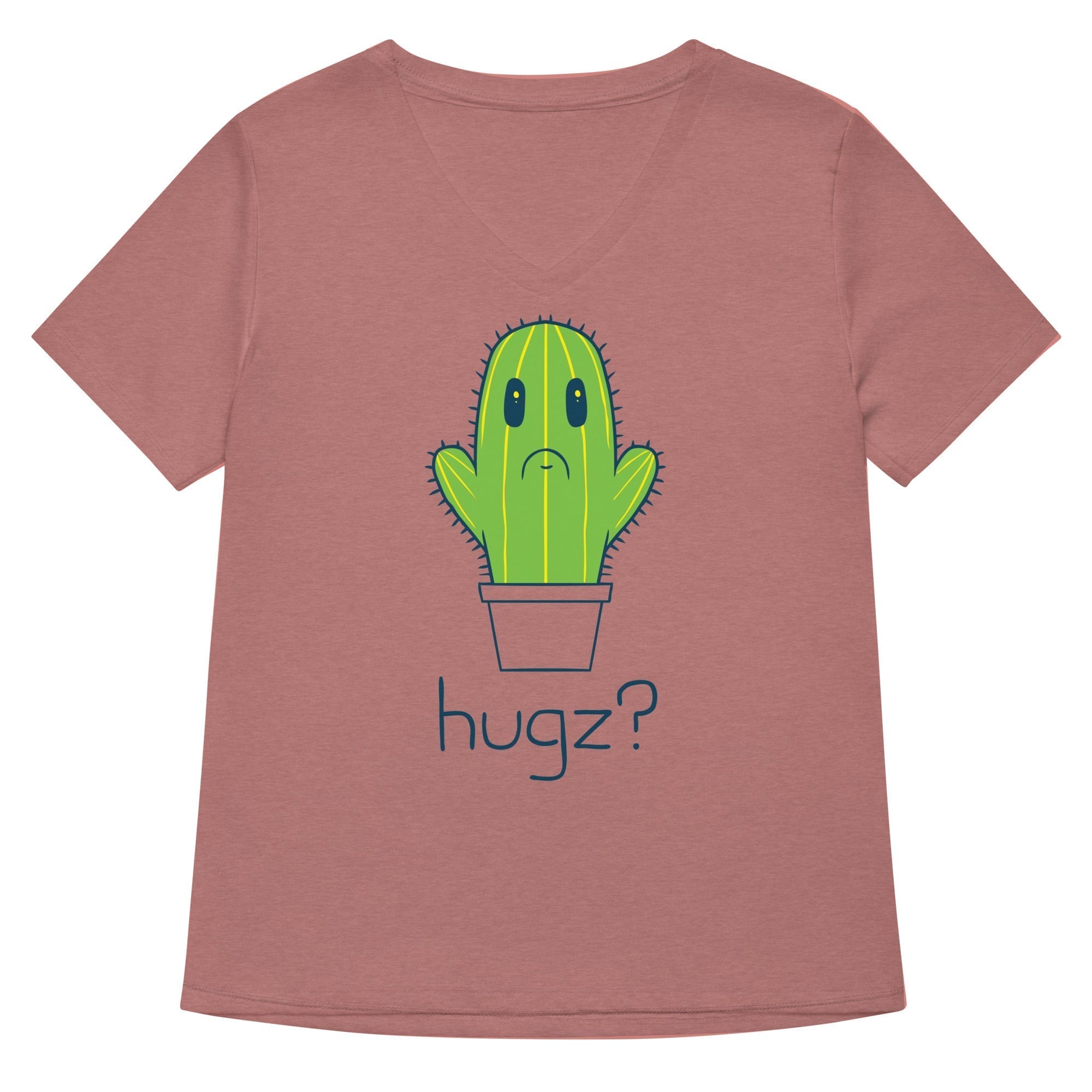 Hugz? Cactus Women's V-Neck Tee Hoodie, Sweatshirt | PureTeeCo.com (Image 2)