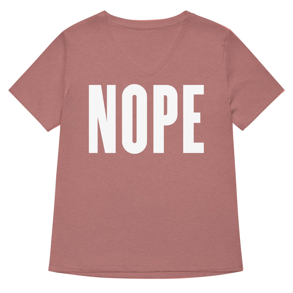 Nope Women's V-Neck Tee Hoodie, Sweatshirt | PureTeeCo.com (Image 5)