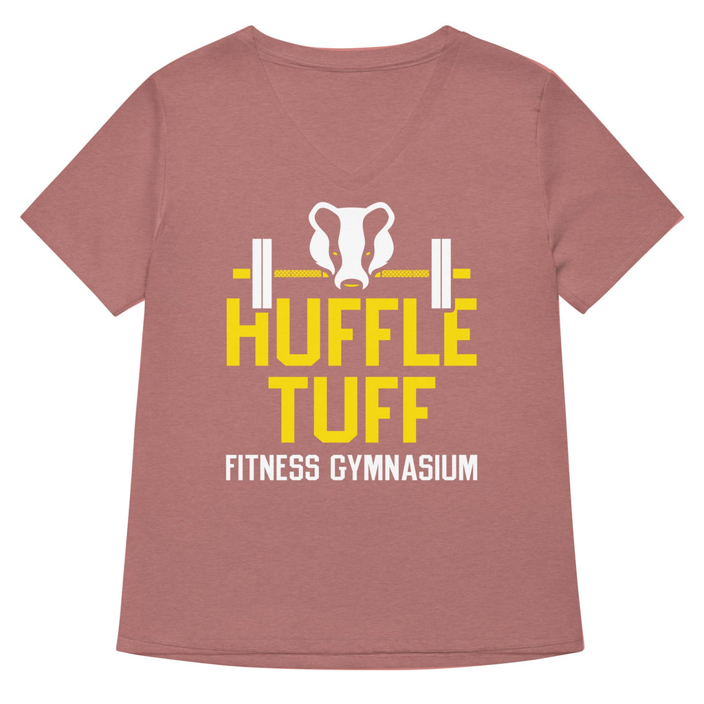 Huffle Tuff Gym Women's V-Neck Tee Hoodie, Sweatshirt | PureTeeCo.com (Image 5)