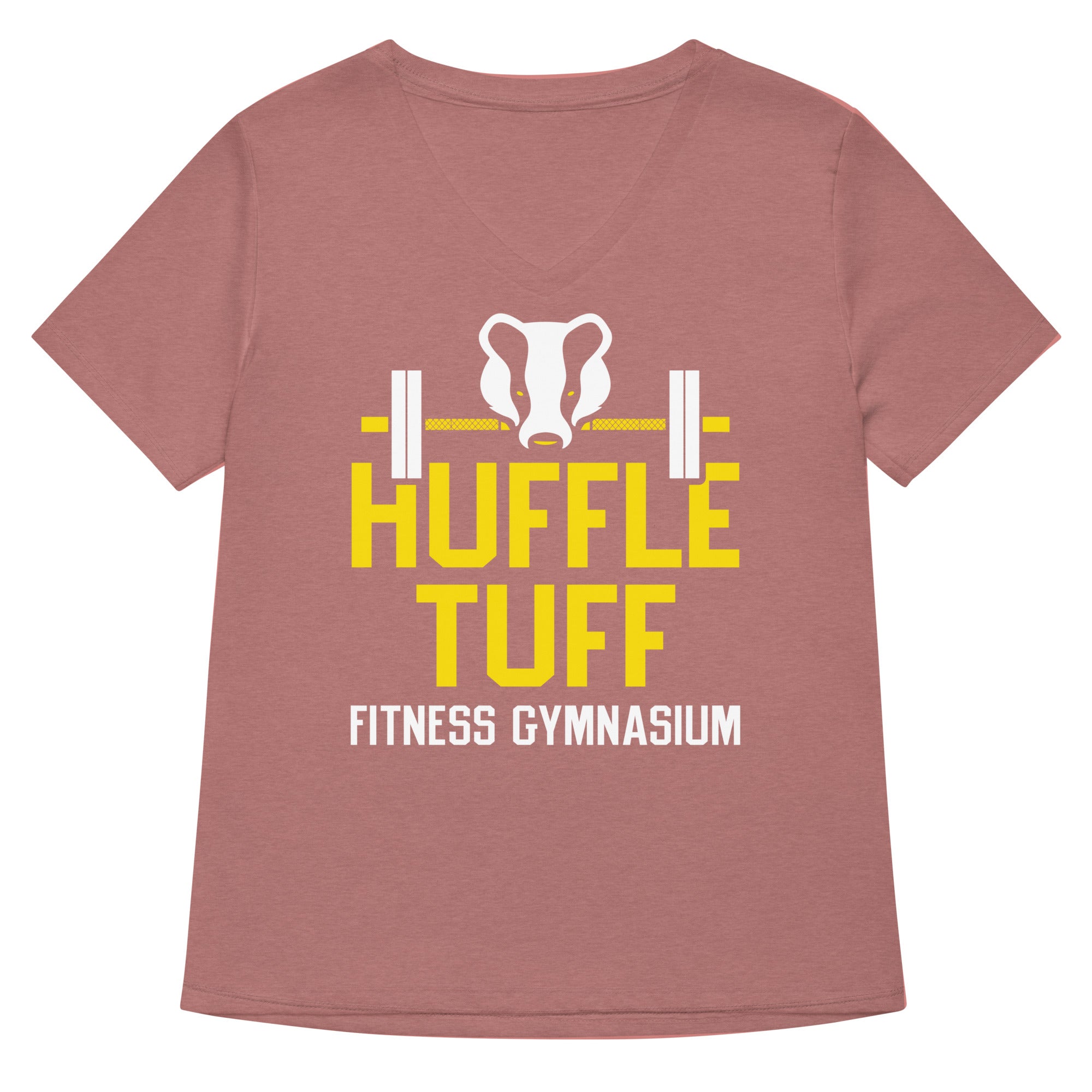 Huffle Tuff Gym Women's V-Neck Tee Hoodie, Sweatshirt | PureTeeCo.com (Image 5)