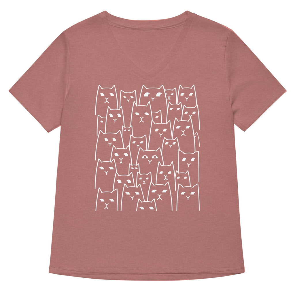 Suspicious Cats Women's V-Neck Tee Hoodie, Sweatshirt | PureTeeCo.com (Image 5)
