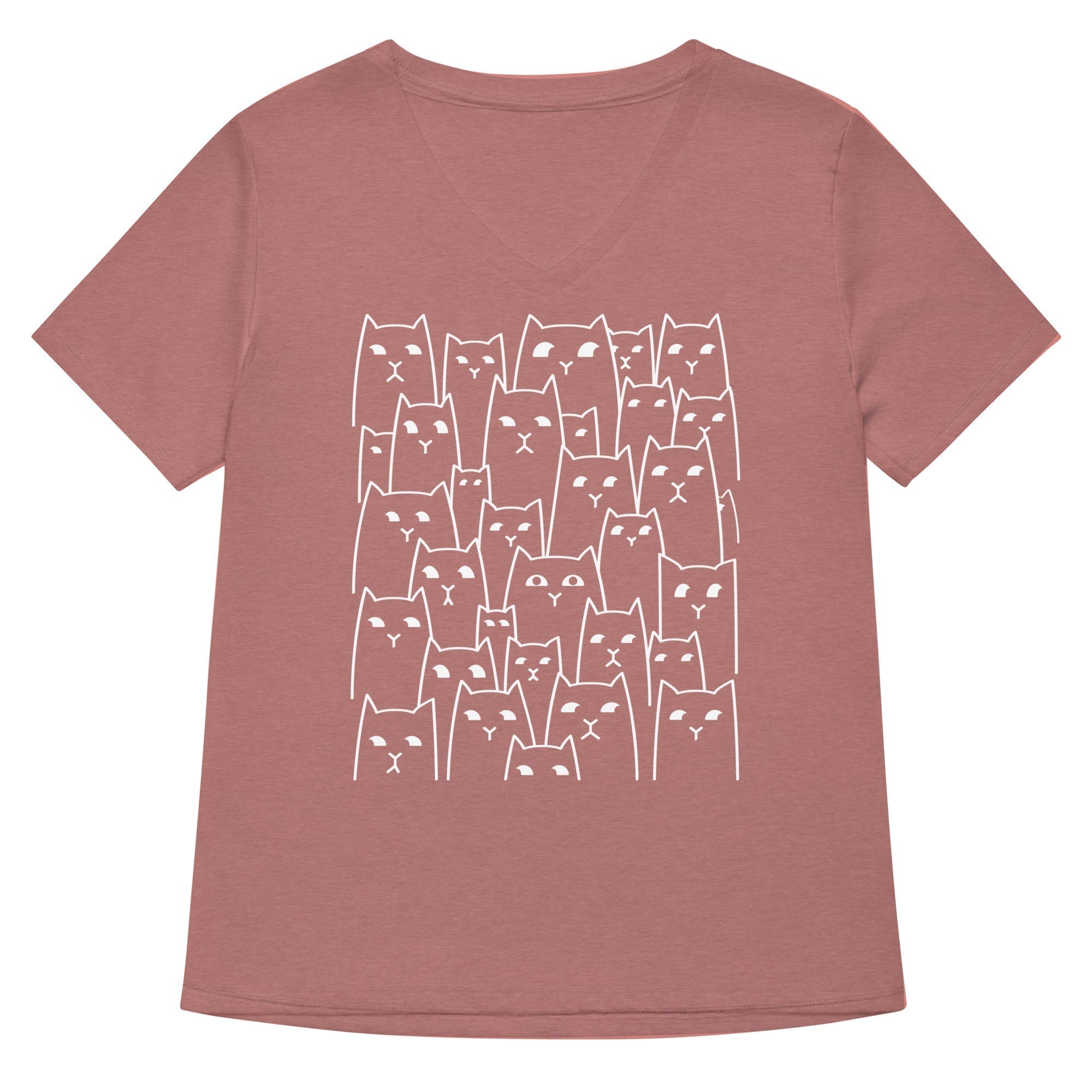 Suspicious Cats Women's V-Neck Tee Hoodie, Sweatshirt | PureTeeCo.com (Image 5)