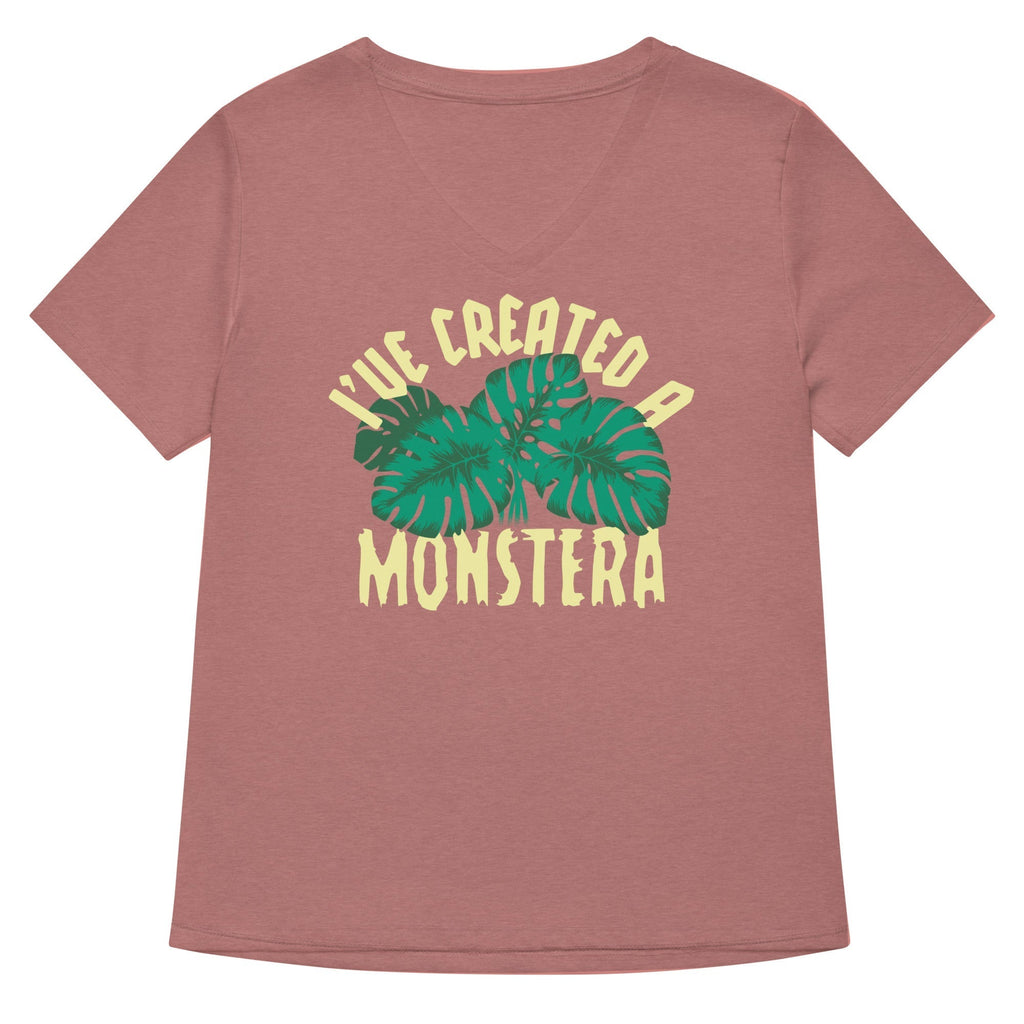 I've Created A Monstera Women's V-Neck Tee Hoodie, Sweatshirt | PureTeeCo.com (Image 5)