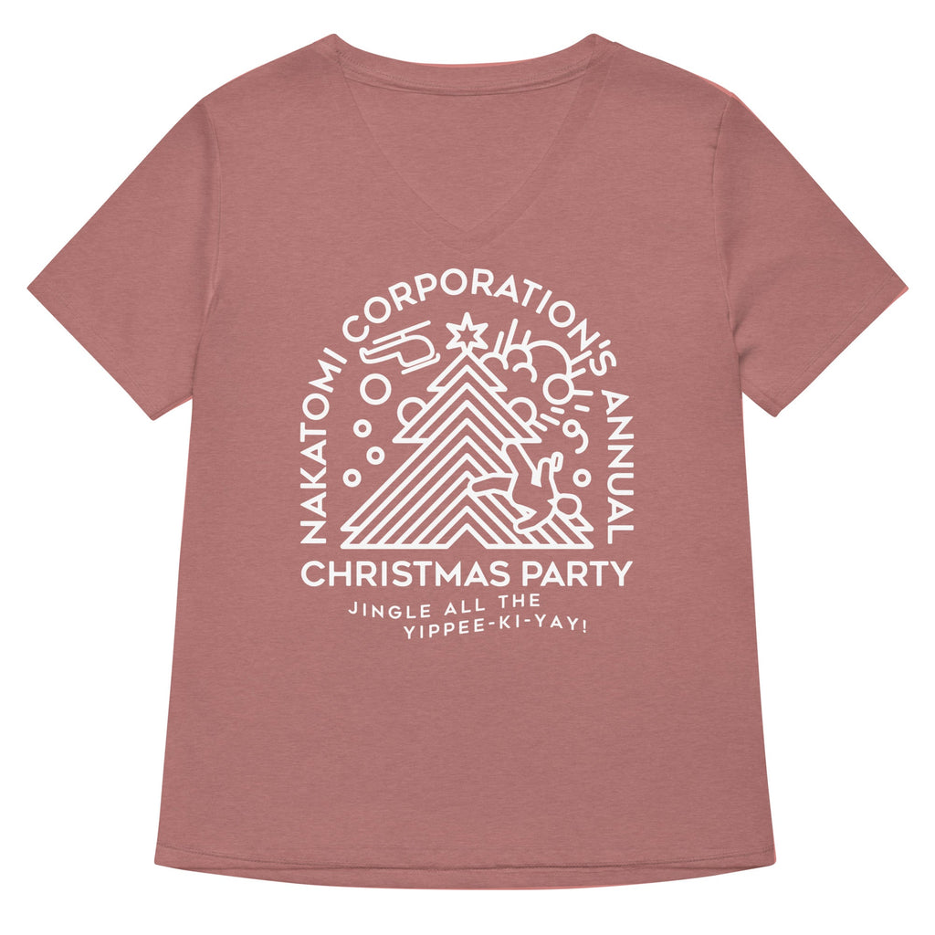 Nakatomi Christmas Party Women's V-Neck Tee Hoodie, Sweatshirt | PureTeeCo.com (Image 5)