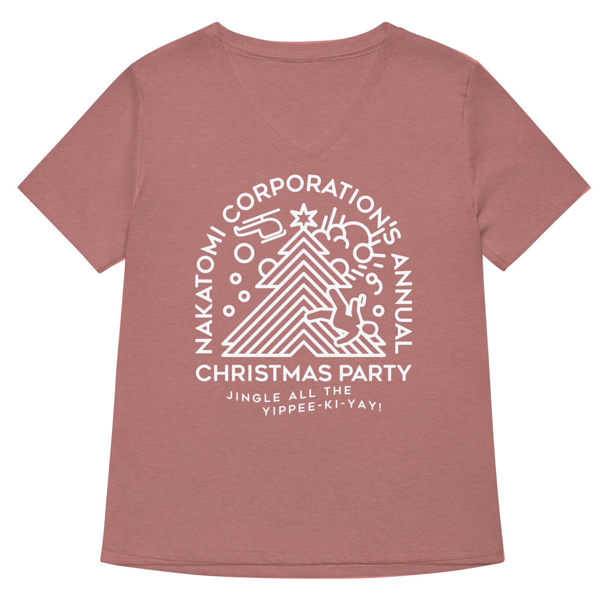 Nakatomi Christmas Party Women's V-Neck Tee Hoodie, Sweatshirt | PureTeeCo.com (Image 5)