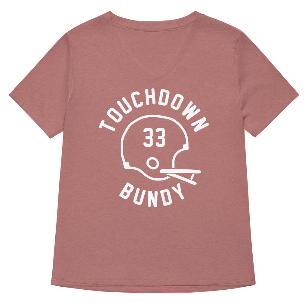 Touchdown Bundy Women's V-Neck Tee Hoodie, Sweatshirt | PureTeeCo.com (Image 5)