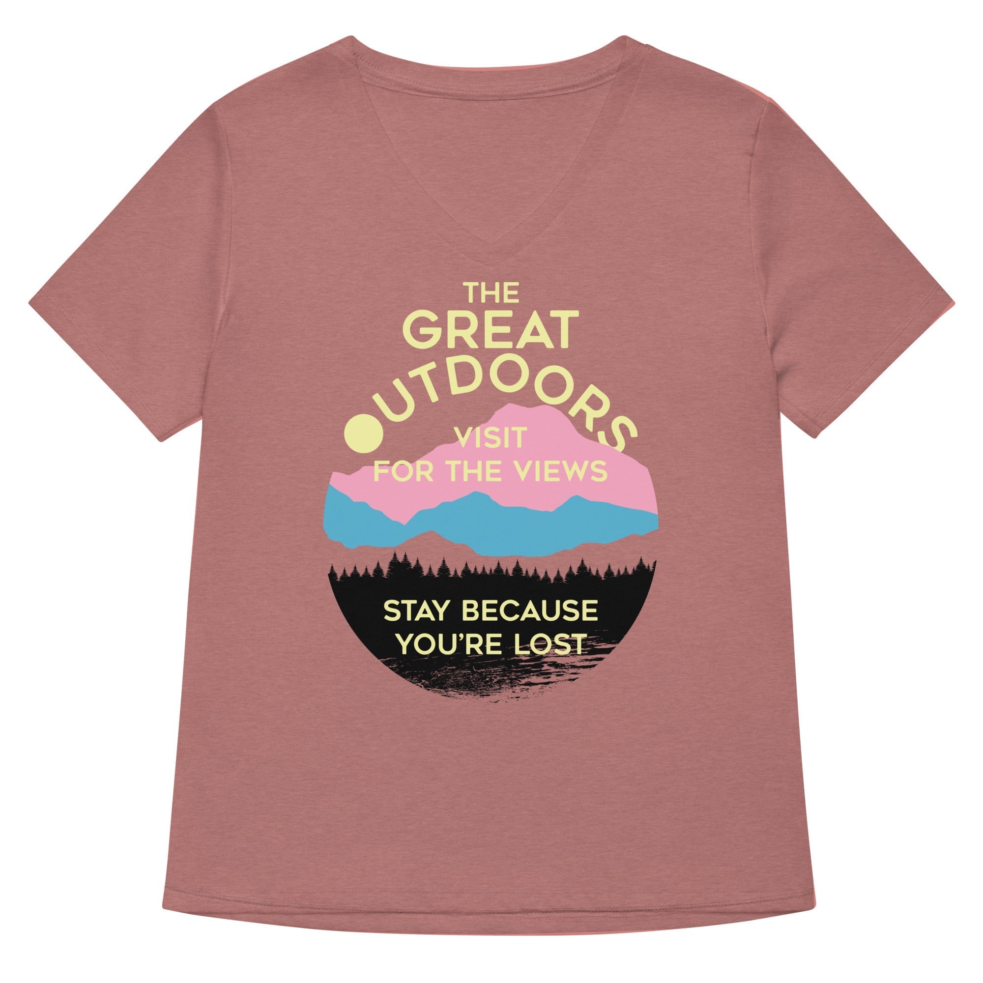 The Great Outdoors Women's V-Neck Tee Hoodie, Sweatshirt | PureTeeCo.com (Image 2)