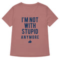 I'm Not With Stupid Anymore Women's V-Neck Tee Hoodie, Sweatshirt | PureTeeCo.com (Image 1)