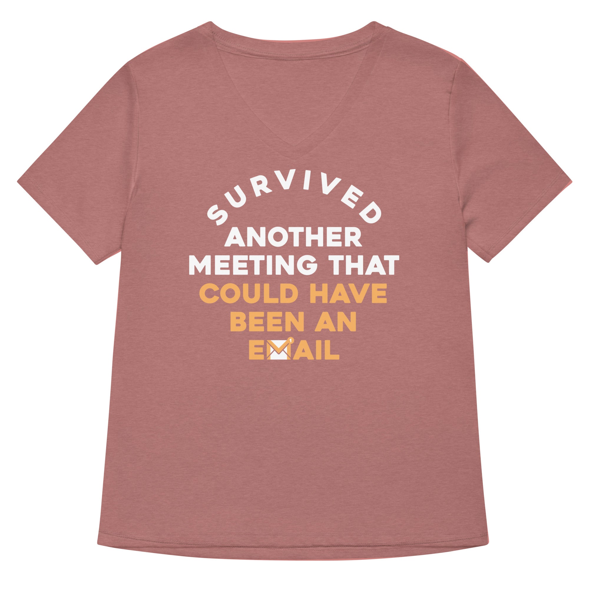 Survived Another Meeting Women's V-Neck Tee Hoodie, Sweatshirt | PureTeeCo.com (Image 5)