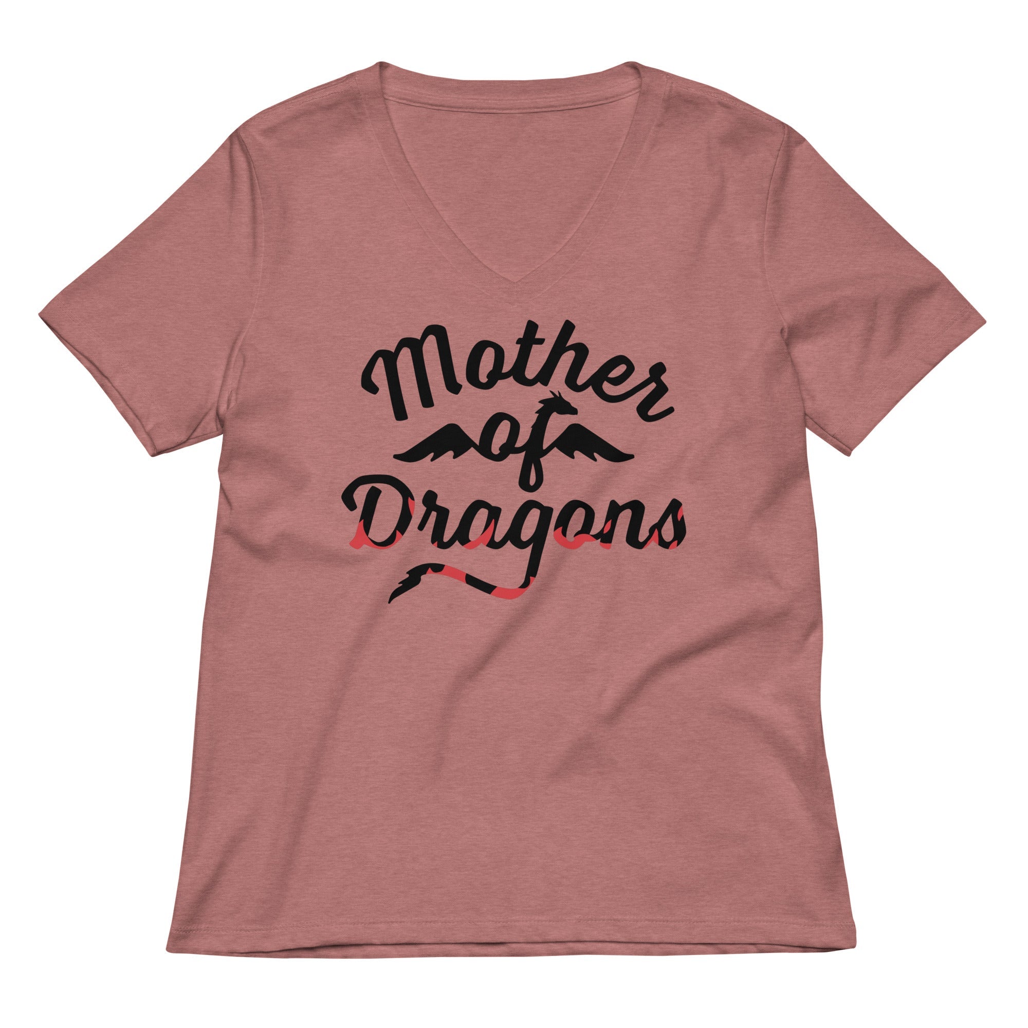 Mother Of Dragons Women's V-Neck Tee Hoodie, Sweatshirt | PureTeeCo.com (Image 2)