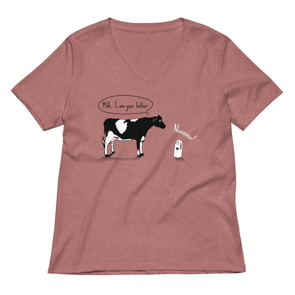 Milk, I am your father Women's V-Neck Tee Hoodie, Sweatshirt | PureTeeCo.com (Image 2)