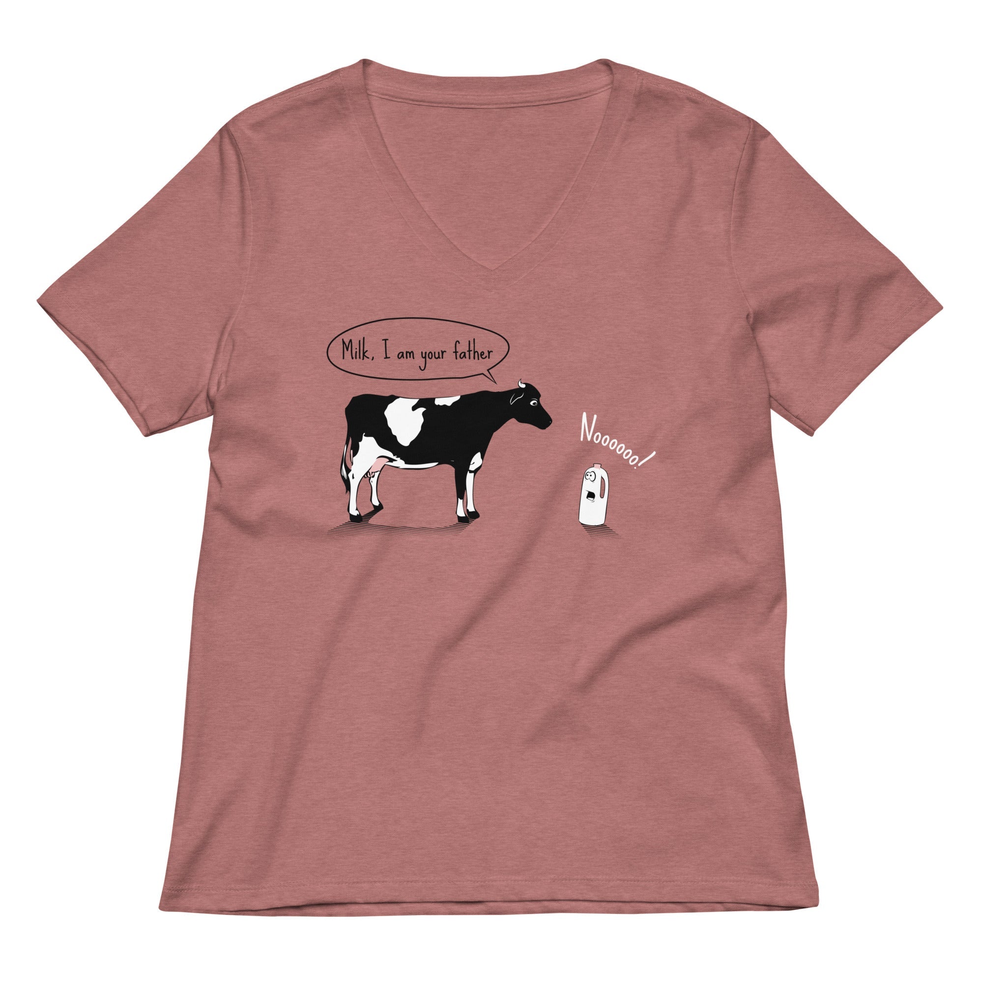 Milk, I am your father Women's V-Neck Tee Hoodie, Sweatshirt | PureTeeCo.com (Image 2)