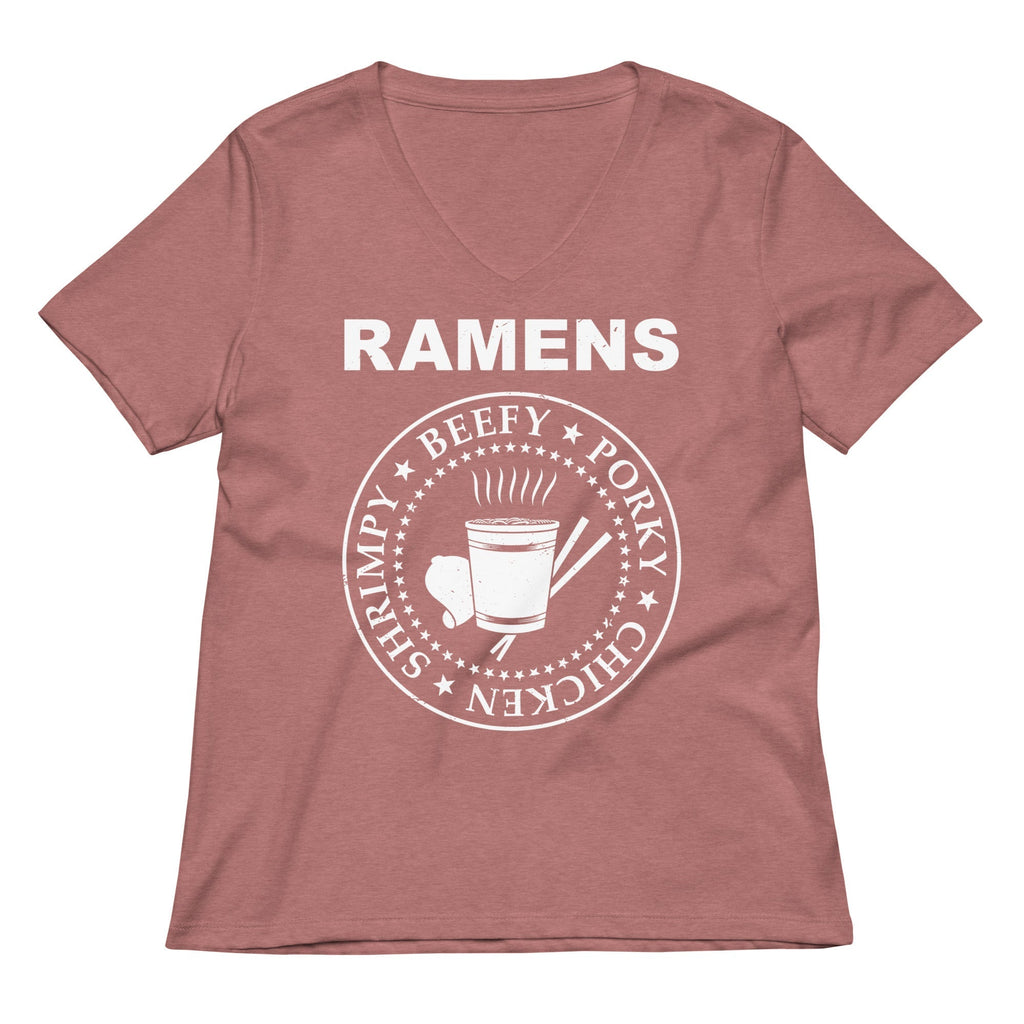 Ramens Women's V-Neck Tee Hoodie, Sweatshirt | PureTeeCo.com (Image 3)