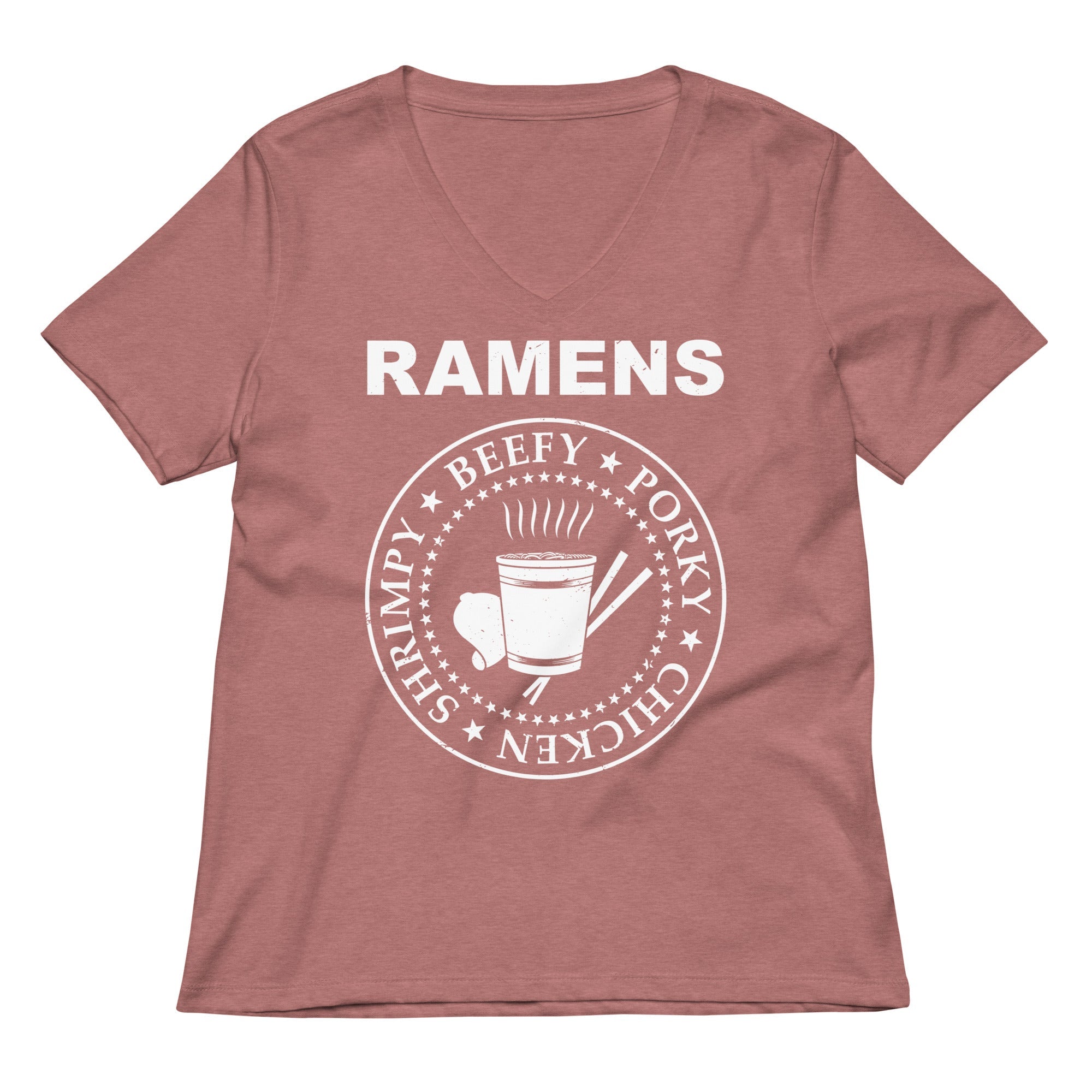Ramens Women's V-Neck Tee Hoodie, Sweatshirt | PureTeeCo.com (Image 3)