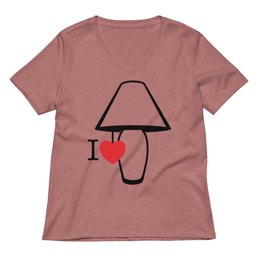 I Love Lamp Women's V-Neck Tee Hoodie, Sweatshirt | PureTeeCo.com (Image 2)