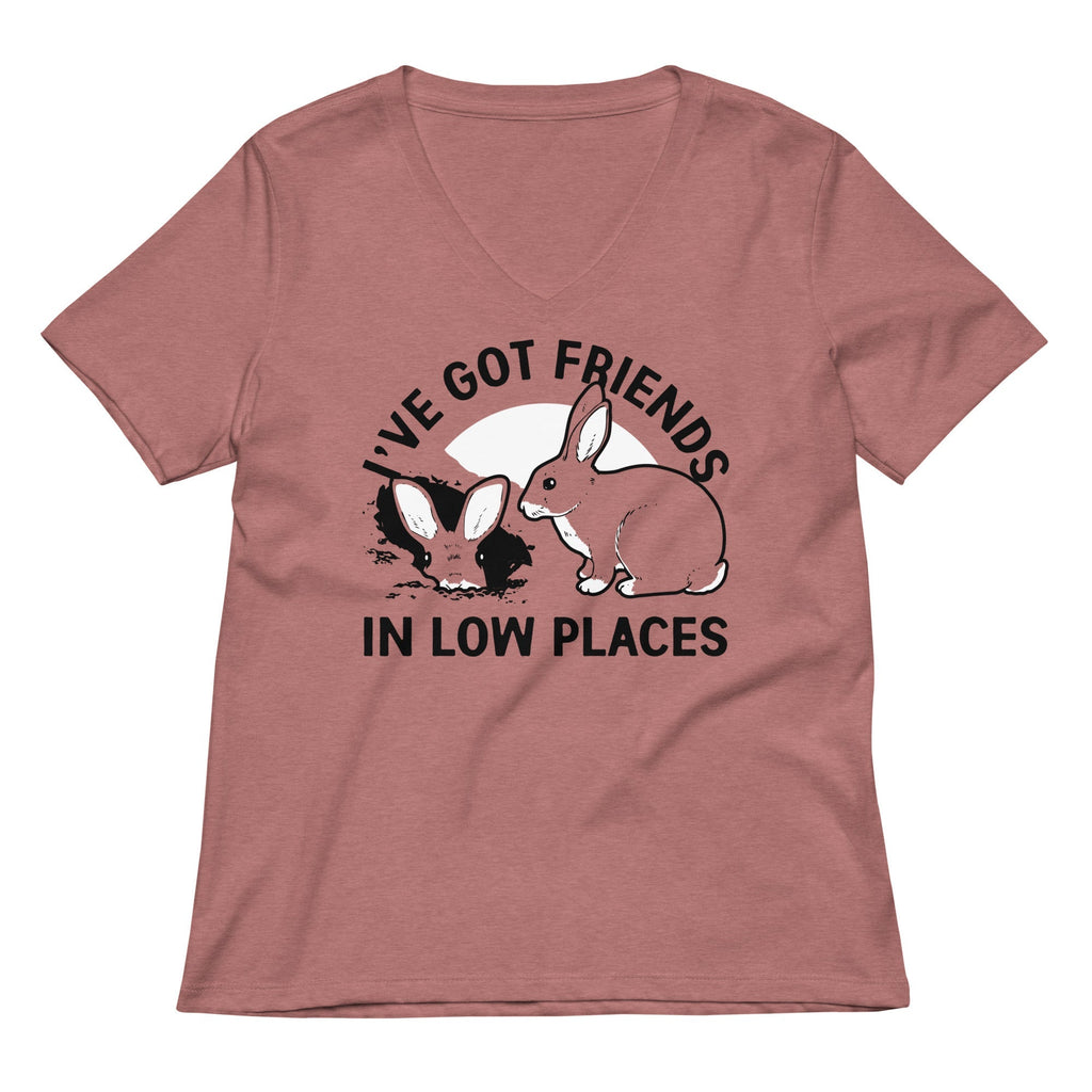 I've Got Friends In Low Places Women's V-Neck Tee Hoodie, Sweatshirt | PureTeeCo.com (Image 2)