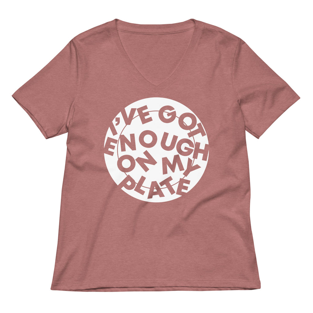 I've Got Enough On My Plate Women's V-Neck Tee Hoodie, Sweatshirt | PureTeeCo.com (Image 5)