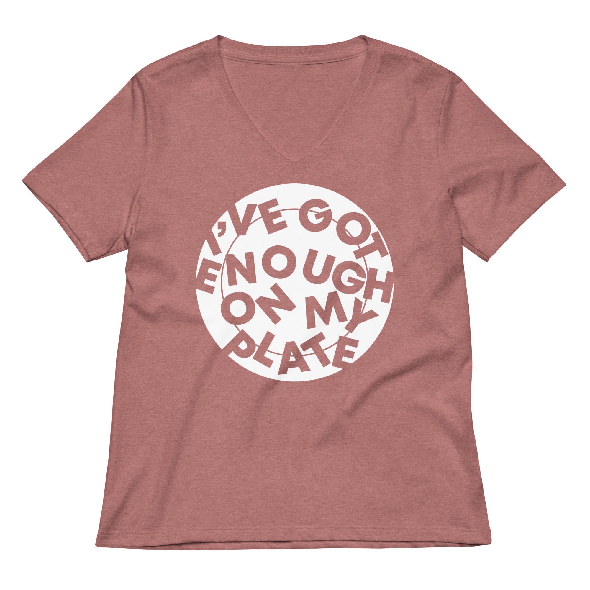 I've Got Enough On My Plate Women's V-Neck Tee Hoodie, Sweatshirt | PureTeeCo.com (Image 5)