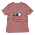 Just Wanna Have Sun Women's V-Neck Tee Hoodie, Sweatshirt | PureTeeCo.com (Image 1)