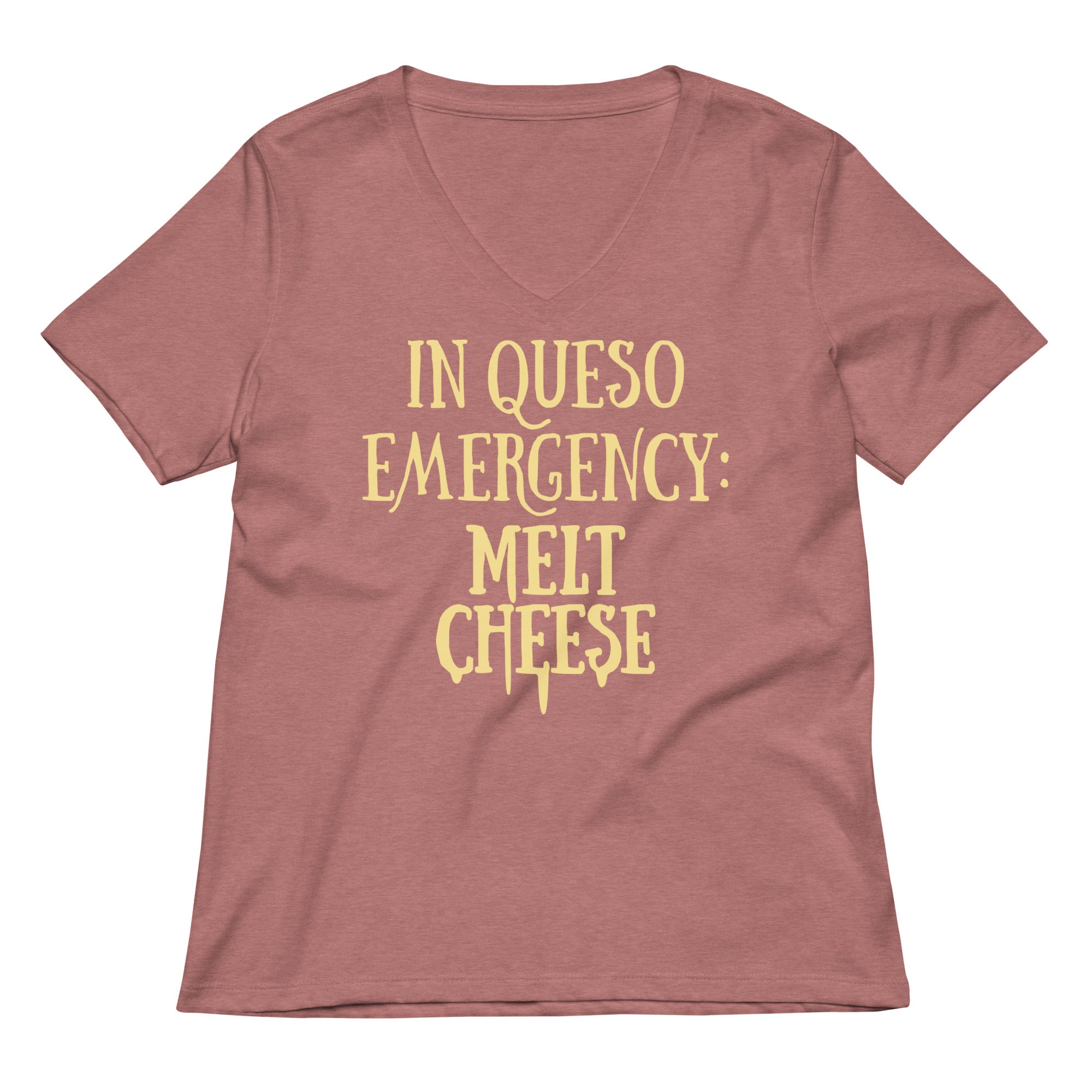 In Queso Emergency: Melt Cheese Women's V-Neck Tee Hoodie, Sweatshirt | PureTeeCo.com (Image 5)